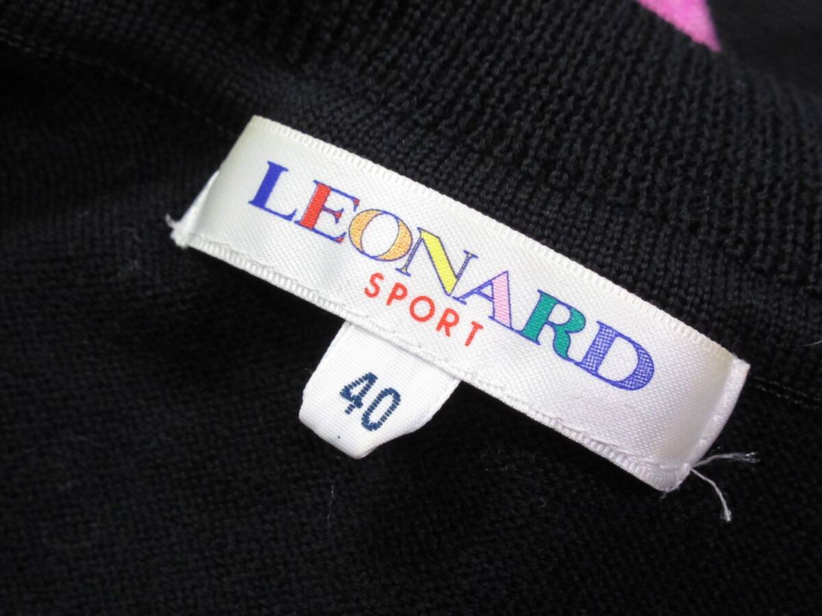 レオナール LEONARD 素敵 花柄 ハイネック ニット セーター 40_画像5