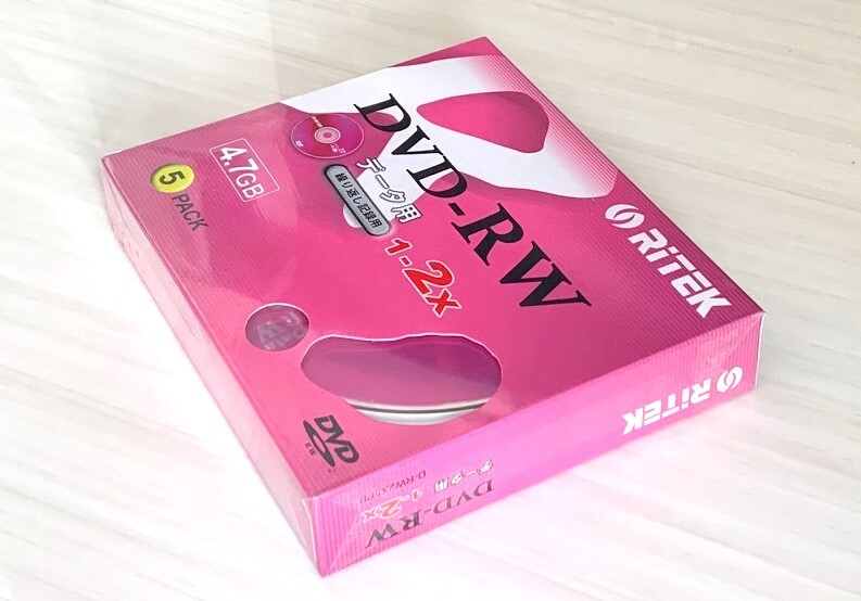 ★未開封品 美品★ RITEK DVD-RW 5枚セット データ用 4.7GB / D-RW2X5PB 5PACK_画像1