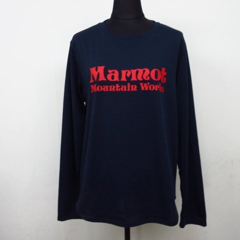 t4511　マーモット　レディース　トップス　長袖Tシャツ　アウトドアウェア　ネイビー　サイズXL　デサント　Marmot_画像1