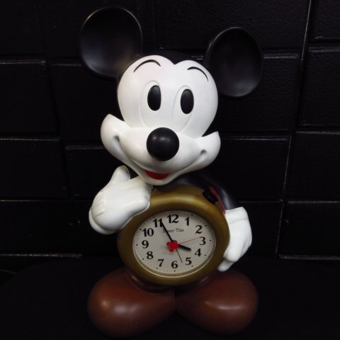 r4970　Disneytime　 ディズニー タイム クォーツ クロック ミッキーマウス 目覚まし時計 ◇ 置き時計 レトロ ヴィンテージ　アナログ_画像1