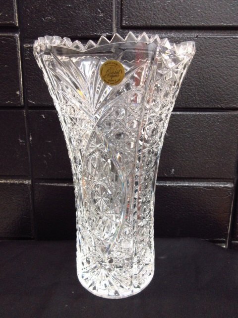 a5737　美品　クリスタルダルク　花瓶　クリスタルガラス　フラワーベース　花器　カットガラス　工芸品　高さ　約27.5㎝_画像3