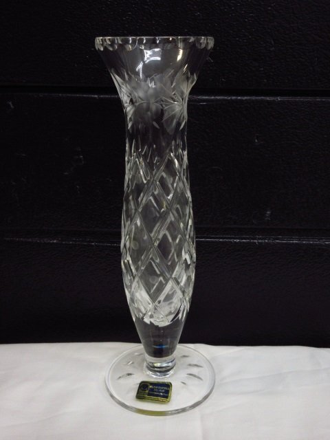 r5735　未使用保管品 LAUSITZER　クリスタルガラス 花瓶 GLAS　MADE IN G.D.R　クリスタル　フラワーベース　　花器　_画像2