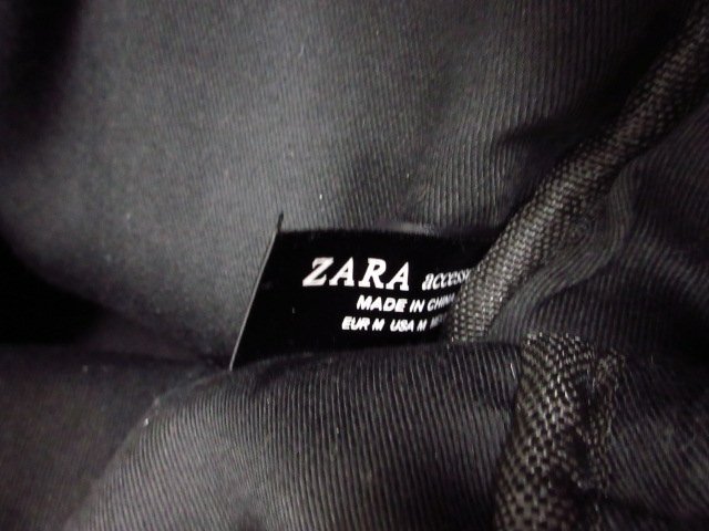 t3136　美品　ザラ　ツイード ミニリュック　バックパック　ブラックxブルー系　チェーンショルダーベルト　ZARA_画像7