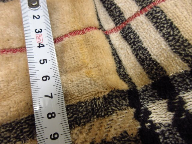 m5746 未使用保管品　BURBERRY LONDON　タオルケット　ブランケット　日本製　綿100％　西川産業(株)　チェック柄　ベージュ系　140×200cm_画像8