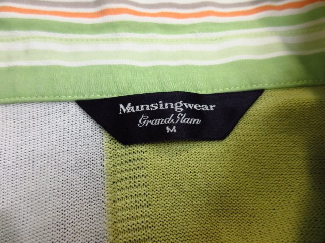 t5451 beautiful goods Munsingwear wear men's Zip up Golf wear jacket polo-shirt green group size M Descente Munsing