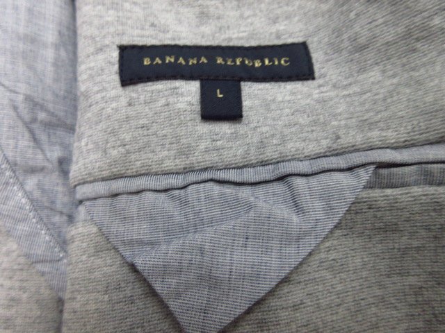 y1331 洗浄済　BANANA REPUBLIC テーラードジャケット　Lサイズ　背抜き　グレー　バナナリパブリック_画像4