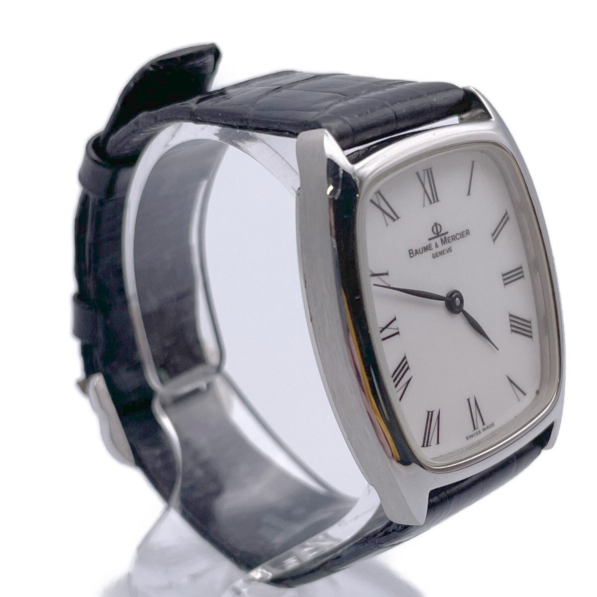 1円 Baume&Mercier ボーム＆メルシエ SS 991232 1726-99 白文字盤 手巻き時計 腕時計の画像4