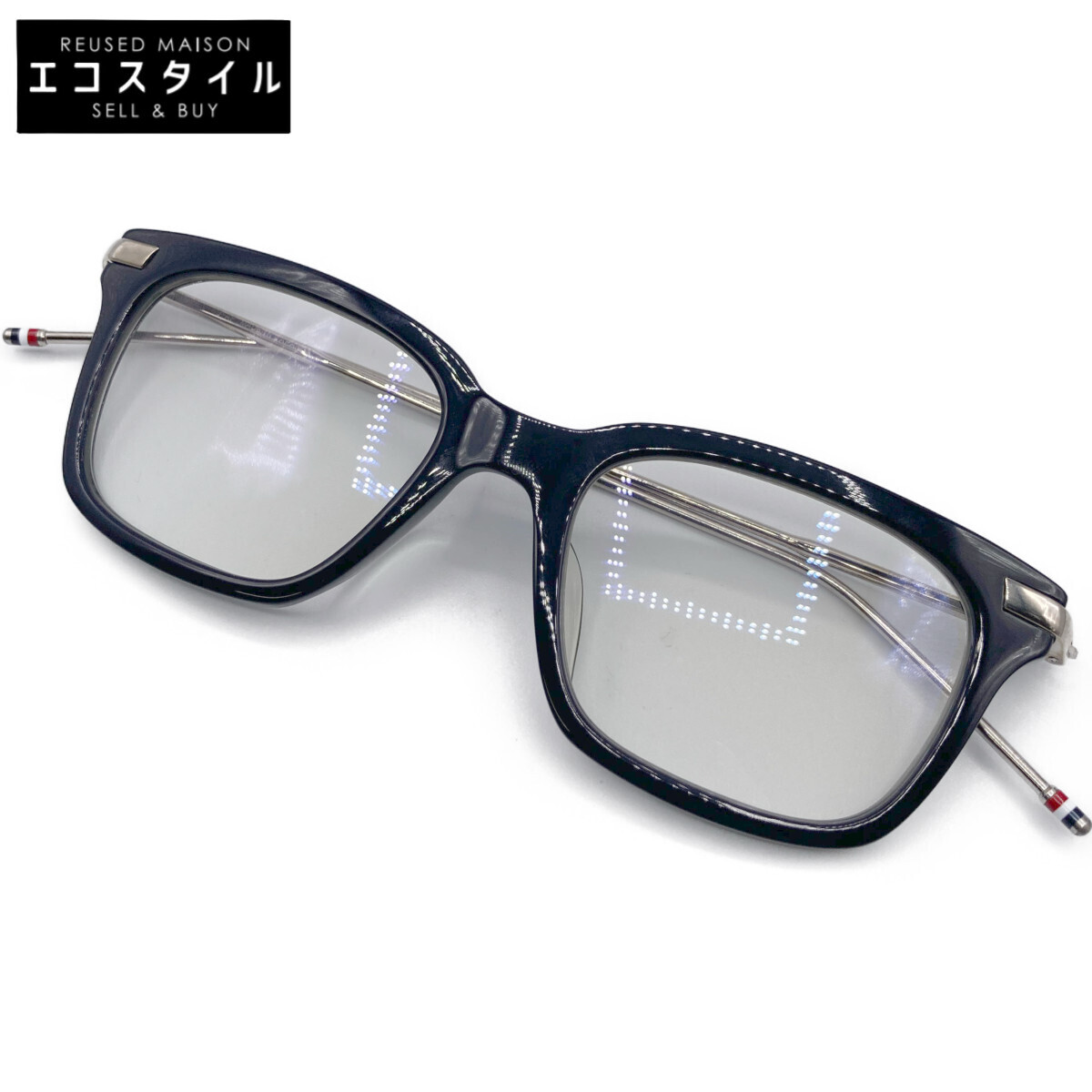 1 иен THOM BROWNE Tom Brown TB-701 черный × серебряный Opti karu стакан I одежда очки 49 19 150