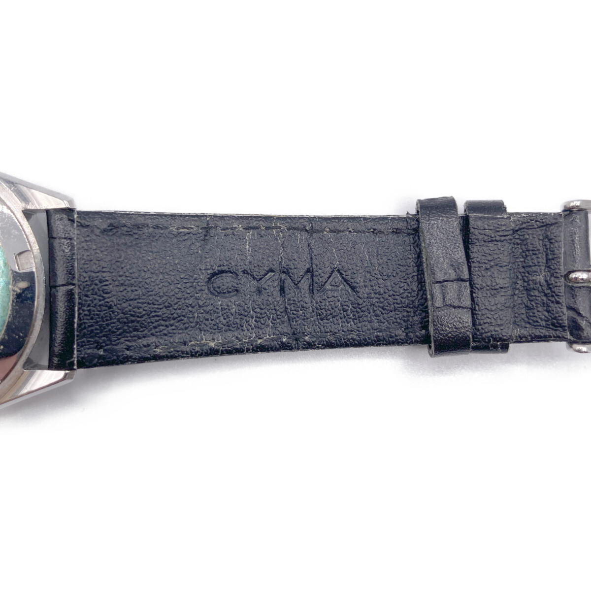 1 jpy CYMA Cima 14535 TRIPLEXtolip Rex self-winding self-winding watch wristwatch silver / black leather belt men's 