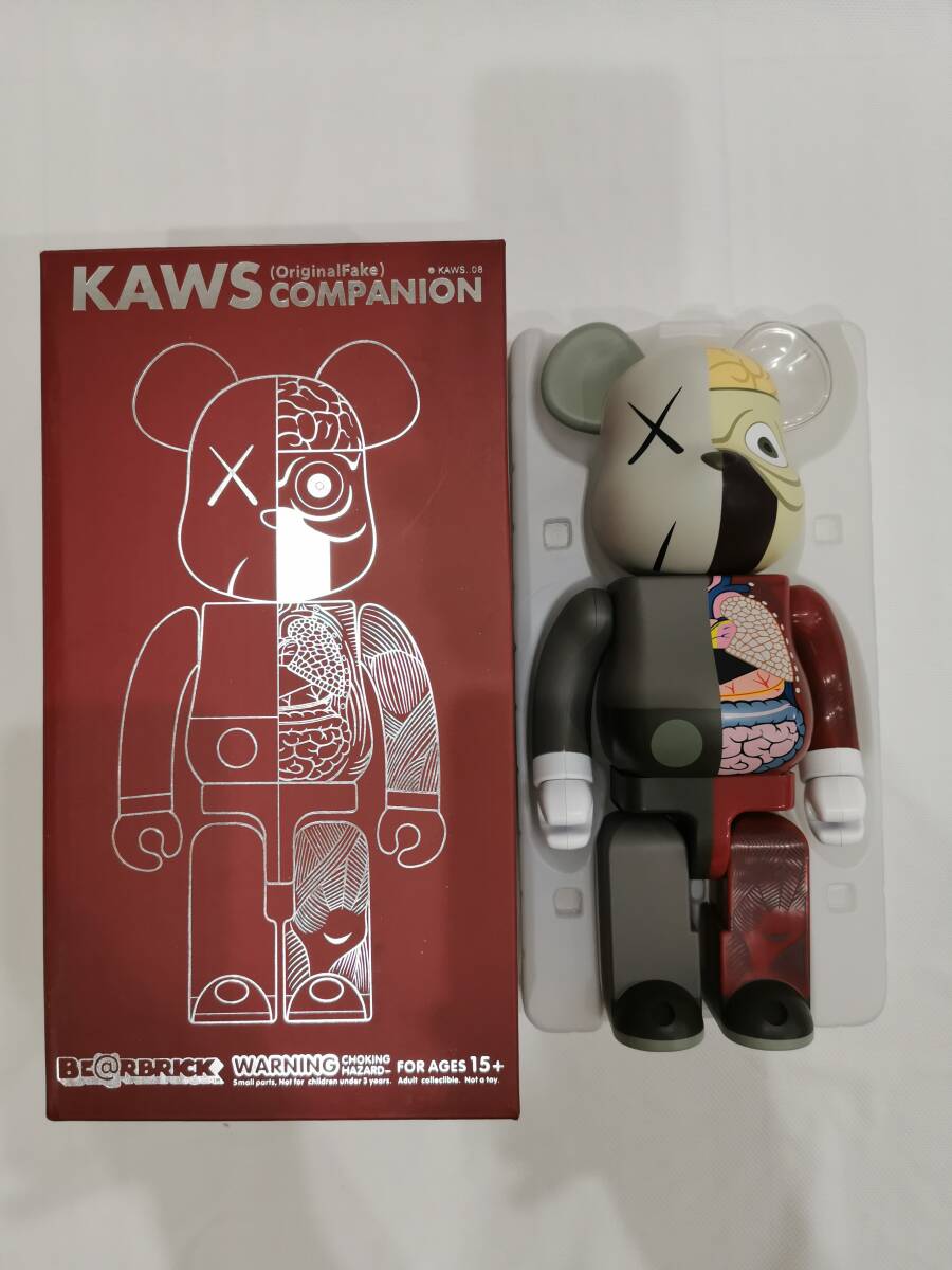 ベアブリック BE@RBRICK KAWS Dissected Companion BROWN 400%_画像1