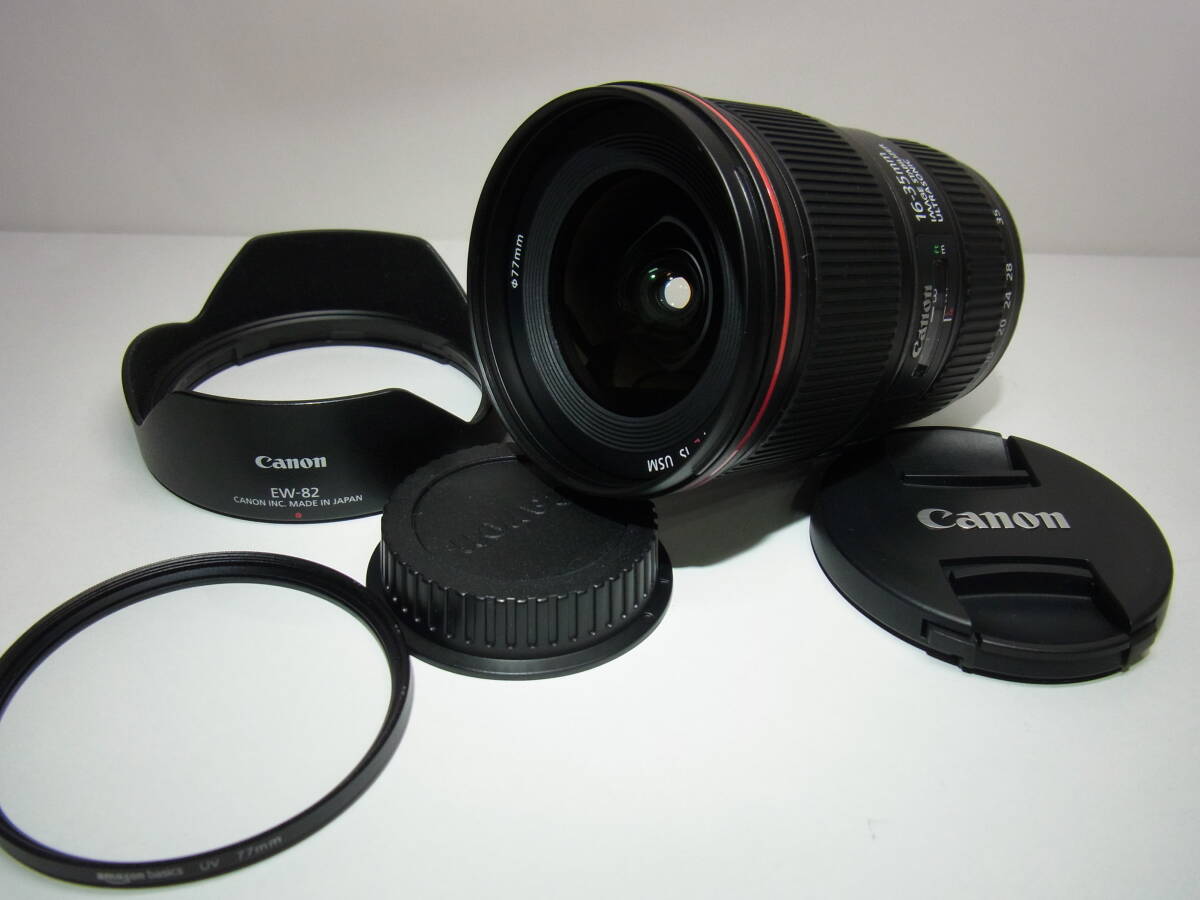キャノン Canon EF16-35mm 4L IS USM ★フード、フィルター付・カメラ専門店にて動作確認済み_画像2
