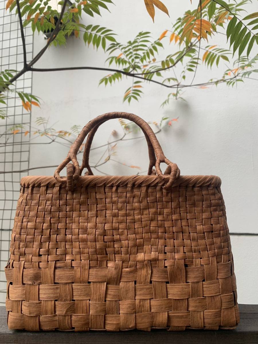 [ bargain sale ] mountain ... bag hand-knitted mountain .. basket bag city pine braided inside cloth equipped 