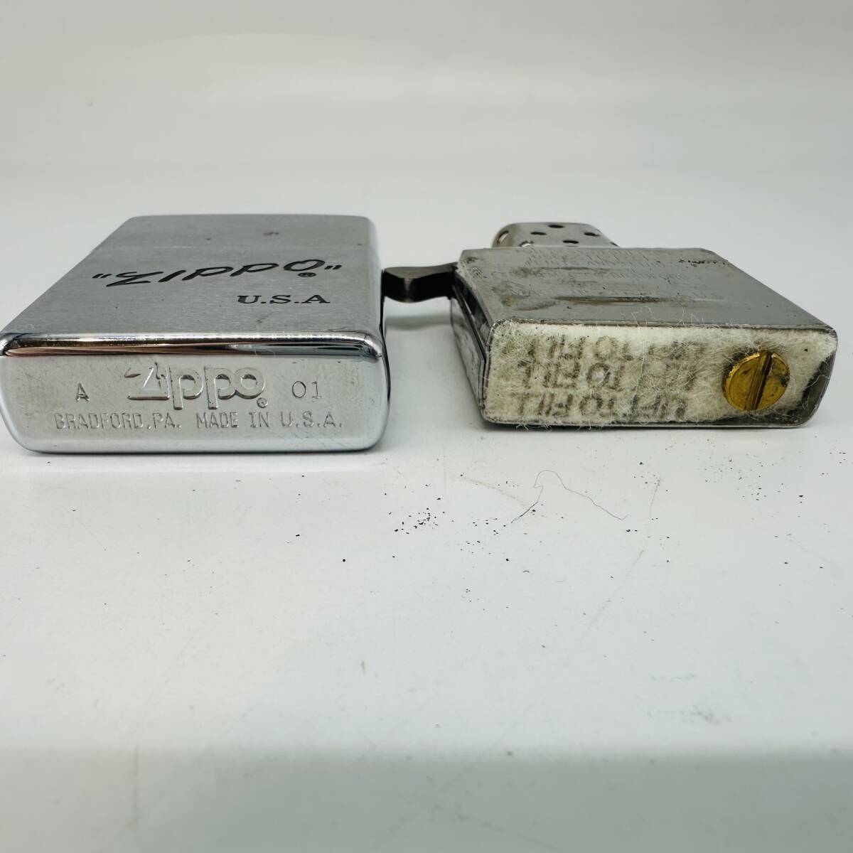 ZIPPO ジッポ USA シンプル 火花○ １円出品 現状品 A 01 BRADFORD.PA. MADE IN U.S.A XVI かっこいい 大人 コレ1591015910_画像3