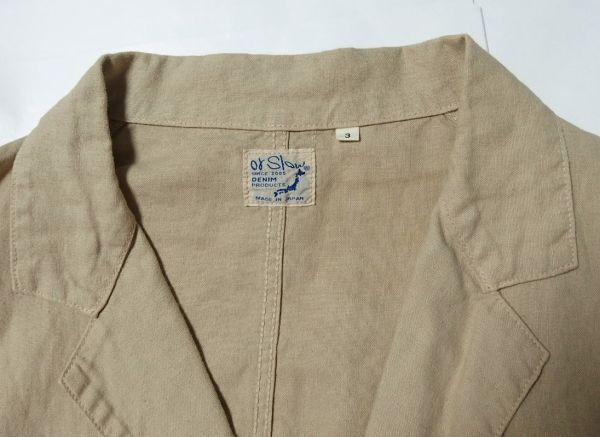 or slow orslow オアスロウ Cotton Linen Tailored Collar Work Jacket コットン リネン テーラード カラー ワーク ジャケット 3_画像5