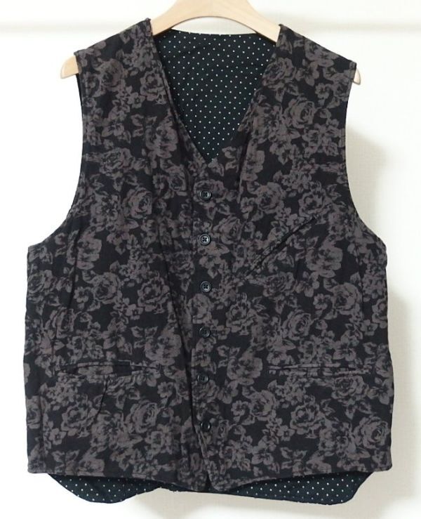 Engineered Garments エンジニアードガーメンツ Reversible Vest Floral Printed Flannel / Brushed Polka Dot Twill ベスト M_画像4