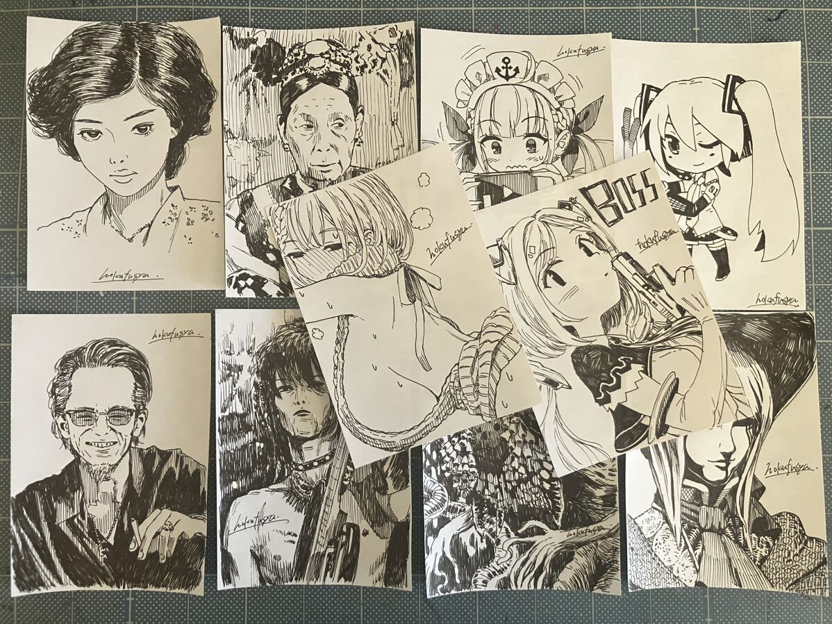 手描きイラスト77枚 ボールペン画色々の画像2