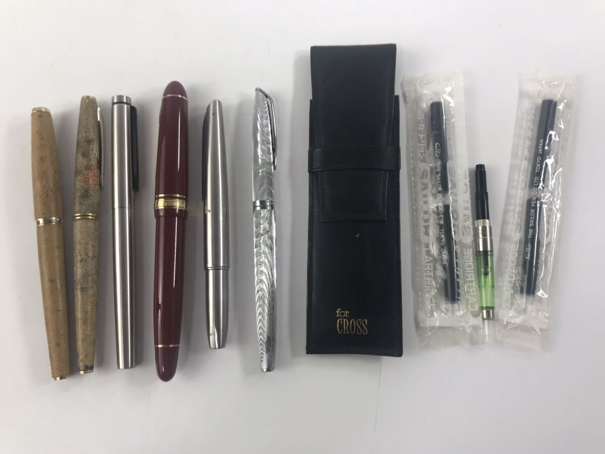 1000円~●★筆記未確認★ 万年筆 色々 セーラー PILOT プラチナ 他 ペン先 18k-750 14K-585 替えインク付 まとめ★okoy2646946-166★op3758_画像9