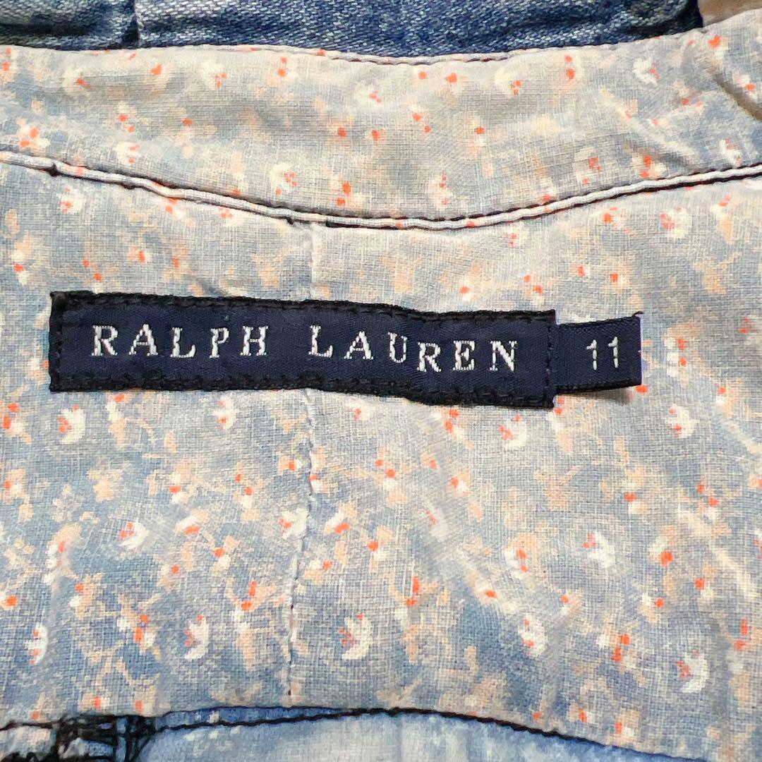 希少＊RALPH LAUREN ラルフローレン パッチワーク デニムシャツ 花柄 長袖 レディース 11_画像2