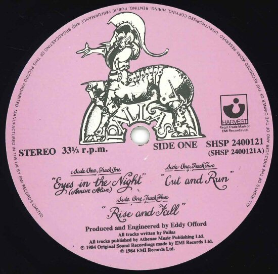 ★英オリジナル！LP「パラス PALLAS The Sentinel」POMP ROCK 1984年 HARVEST UK ORIGINAL_画像3