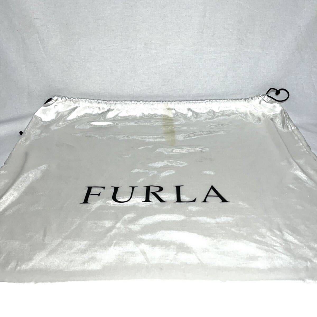 ★美品★FURLA フルラ★シボレザー　ワンショルダー　トートバッグ★黒　ブラック★本革★水玉ライナー★肩掛け★