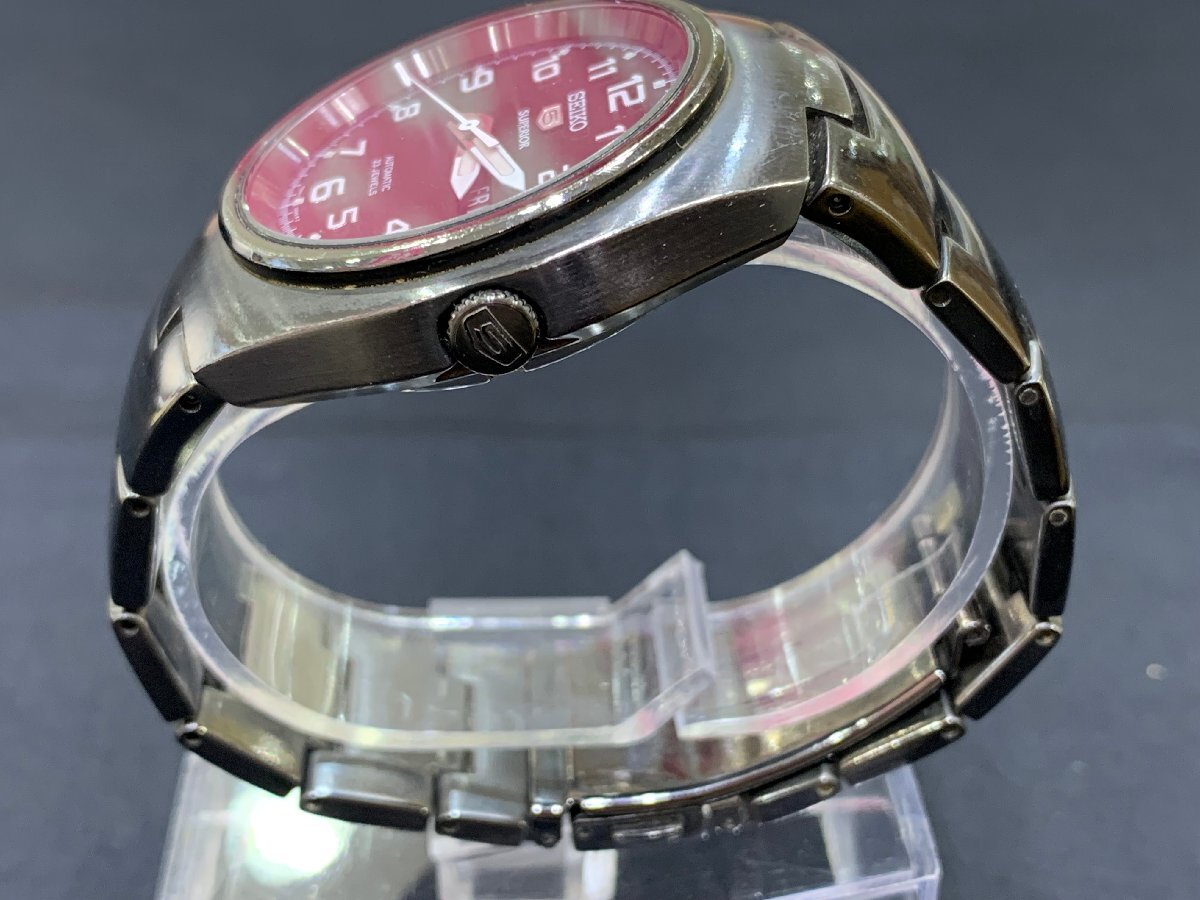 【5YI香05006C】1円スタート★SEIKO★5スポーツ★Superior★スーペリア★7S36-00P0★黒文字盤★自動巻き★スケルトン★腕時計★現状品_画像6