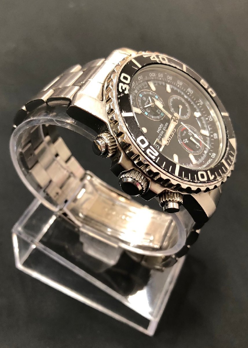 【5KK各03004E】★1円スタート★SEIKO★セイコー★クロノグラフ★chronograph★quartz★クオーツ★純正ベルト★腕時計★メンズ★現状品★_画像3