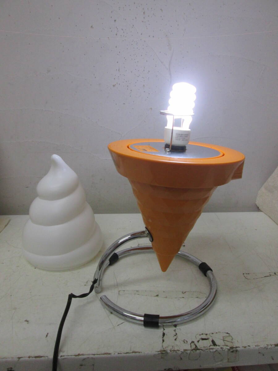 (21)* day .. corn NISSEI soft cream ornament stand illumination signboard store desk light electrification has confirmed 