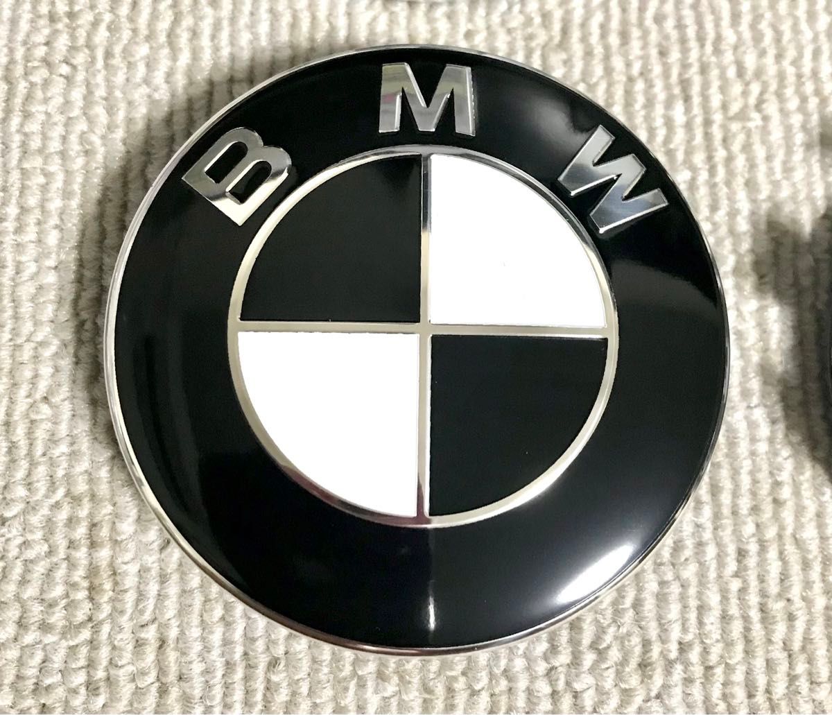 BMW ホイールセンターキャップ　ハブキャップ　68mm 4個セット　白黒　ブラック　ホワイト