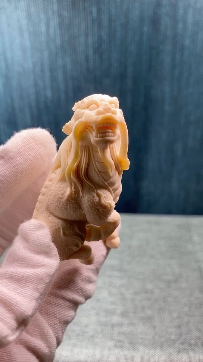 天然マンモス牙美しい手作り彫刻 四不像 置物 彫刻 天然マンモス牙美しい手作り彫刻 四不像 置物 彫刻