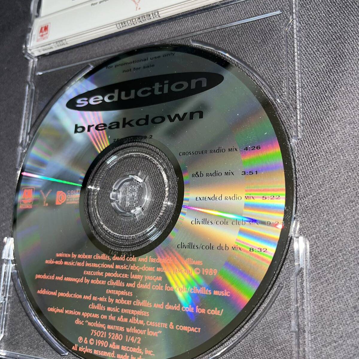 SEDUCTION / Breakdown US盤 PROMO Maxi CD (75021 8039 2) Clivilles/Cole Mixesセダクション / ブレイクダウン_画像4