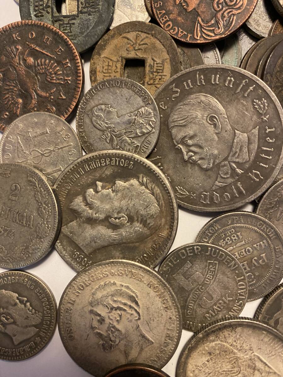 【1円スタート】日本 外国 古銭 雑銭 おまとめ 大型貨幣 コイン ヨーロッパ アメリカ 銀貨 大量 身辺整理品の画像8
