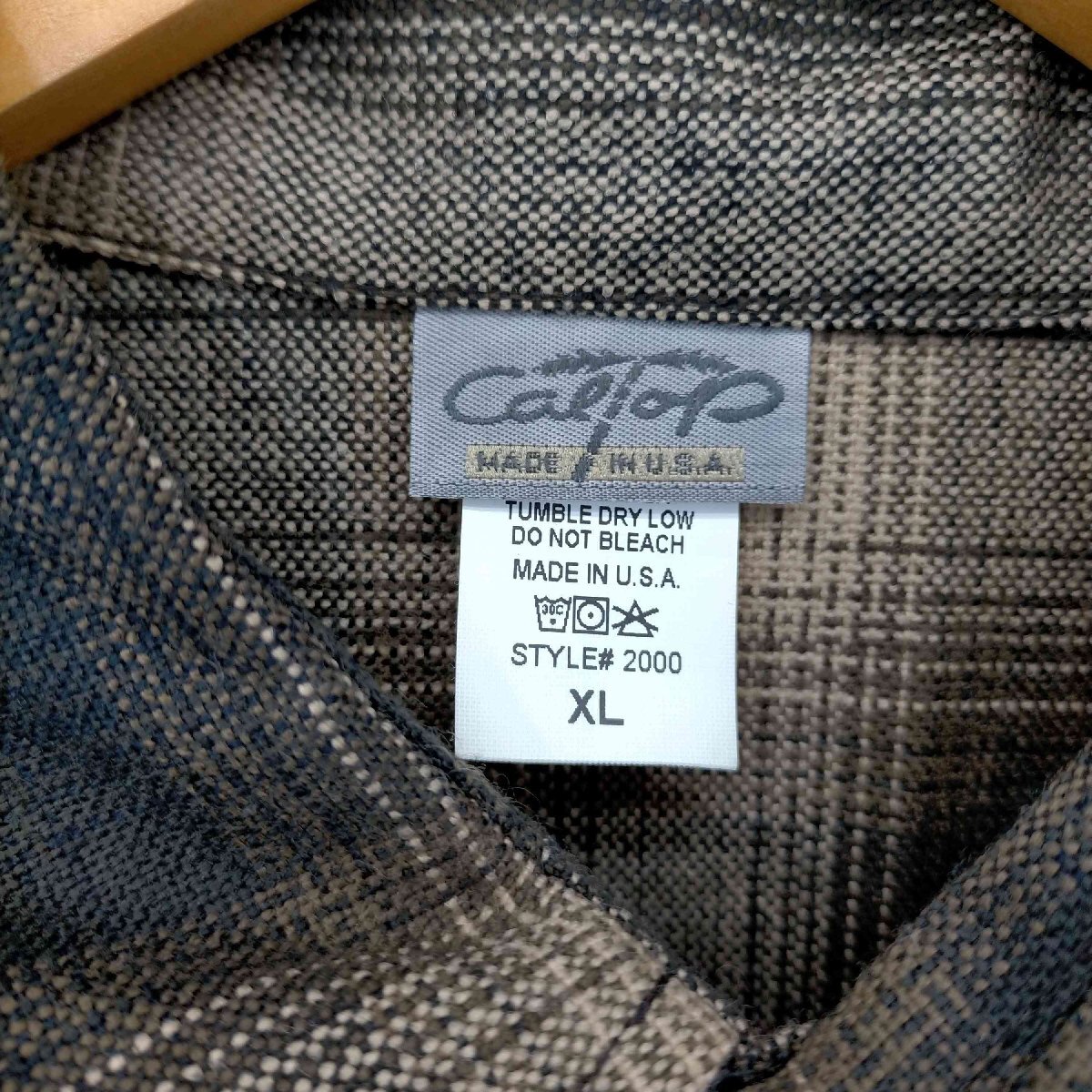 CALTOP(キャルトップ) USA製 オンブレチェック L/Sシャツ メンズ import：XL 中古 古着 0304_画像6