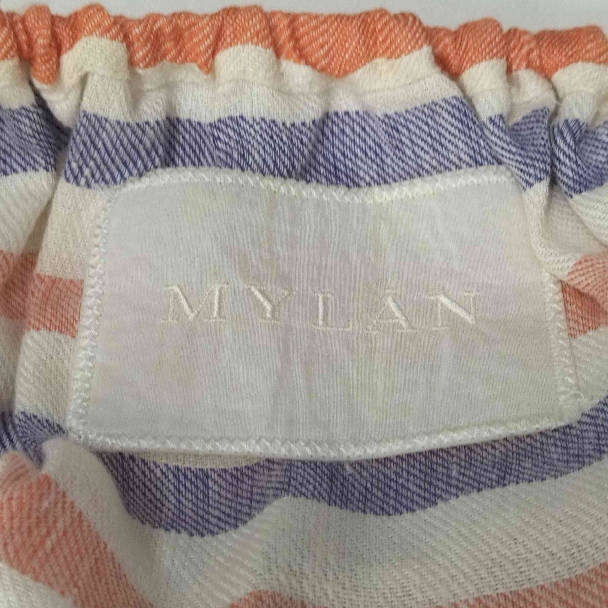 MYLAN(マイラン) Striped Linen Volume Sleeve ブラウス レディース F 中古 古着 0502_画像6