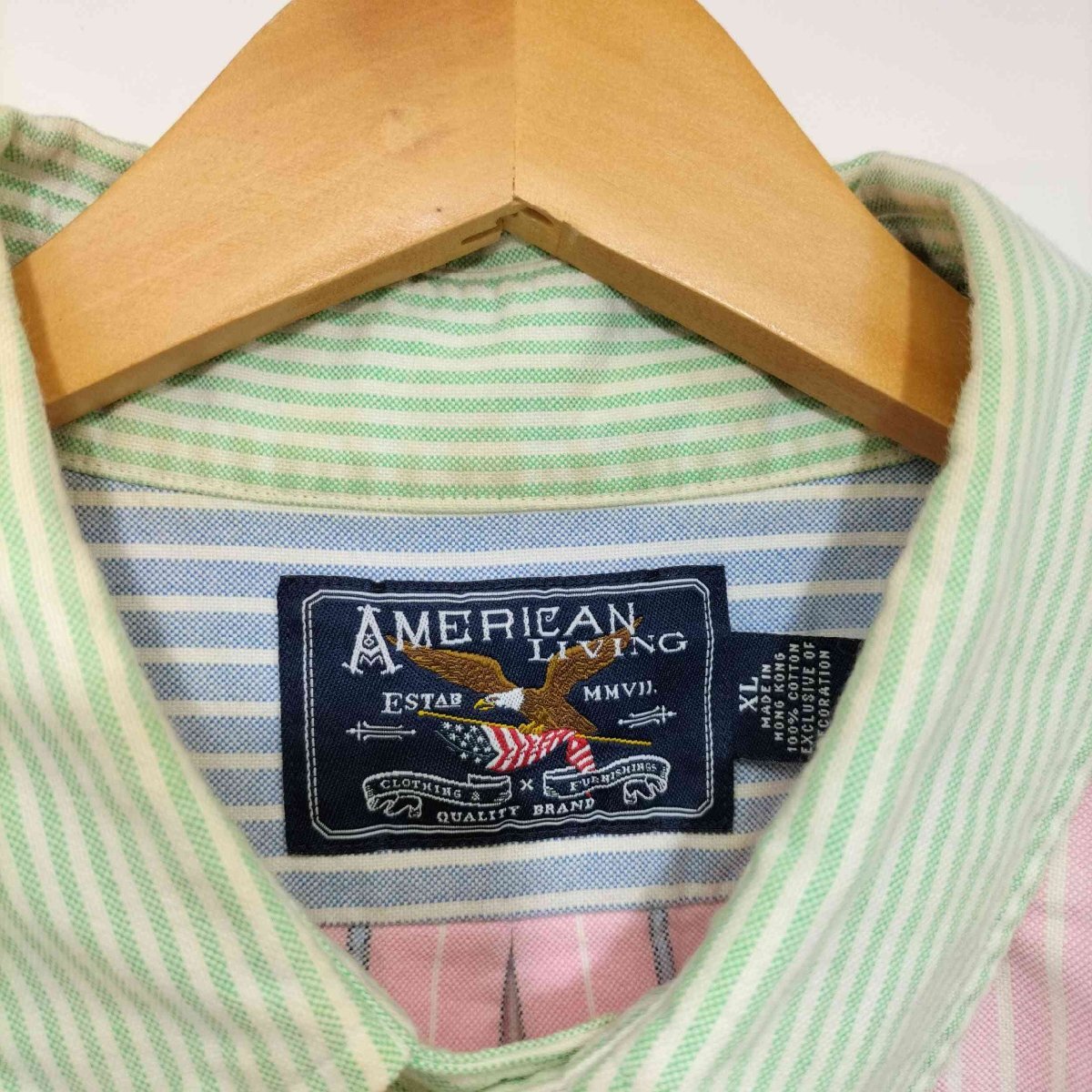 AMERICAN LIVING(アメリカンリビング) クレイジーパターンボタンダウンショートスリーブシャツ 中古 古着 0804_画像6