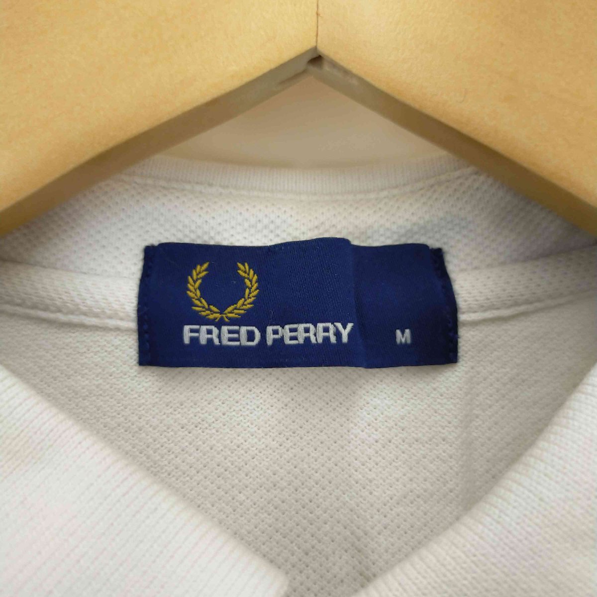 FRED PERRY(フレッドペリー) 総柄 ロゴ刺繍 ポロシャツ メンズ import：M 中古 古着 1022_画像6
