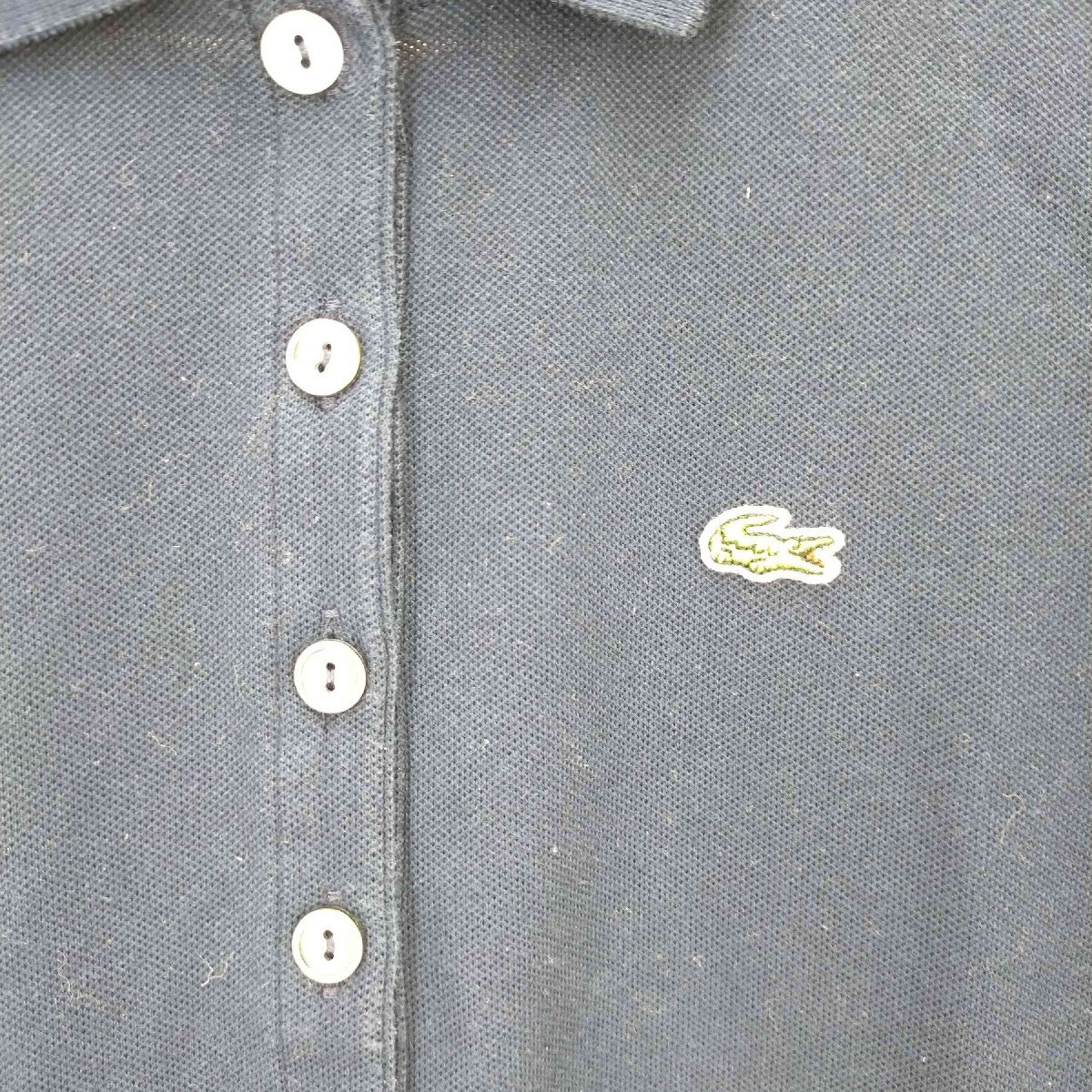 LACOSTE(ラコステ) ロゴ刺繍 ショートスリーブポロシャツ レディース DE：40 中古 古着 0842_画像4