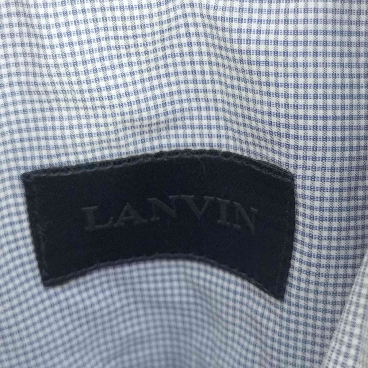 LANVIN(ランバン) イタリア製 レギュラーカラー チェックシャツ ドレスシャツ メンズ 表記無 中古 古着 0350_画像6