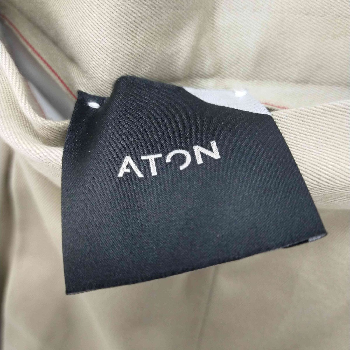 ATON(エイトン) WEST POINT テーパードパンツ チノパンツ タック コットン レディース 中古 古着 0503_画像6