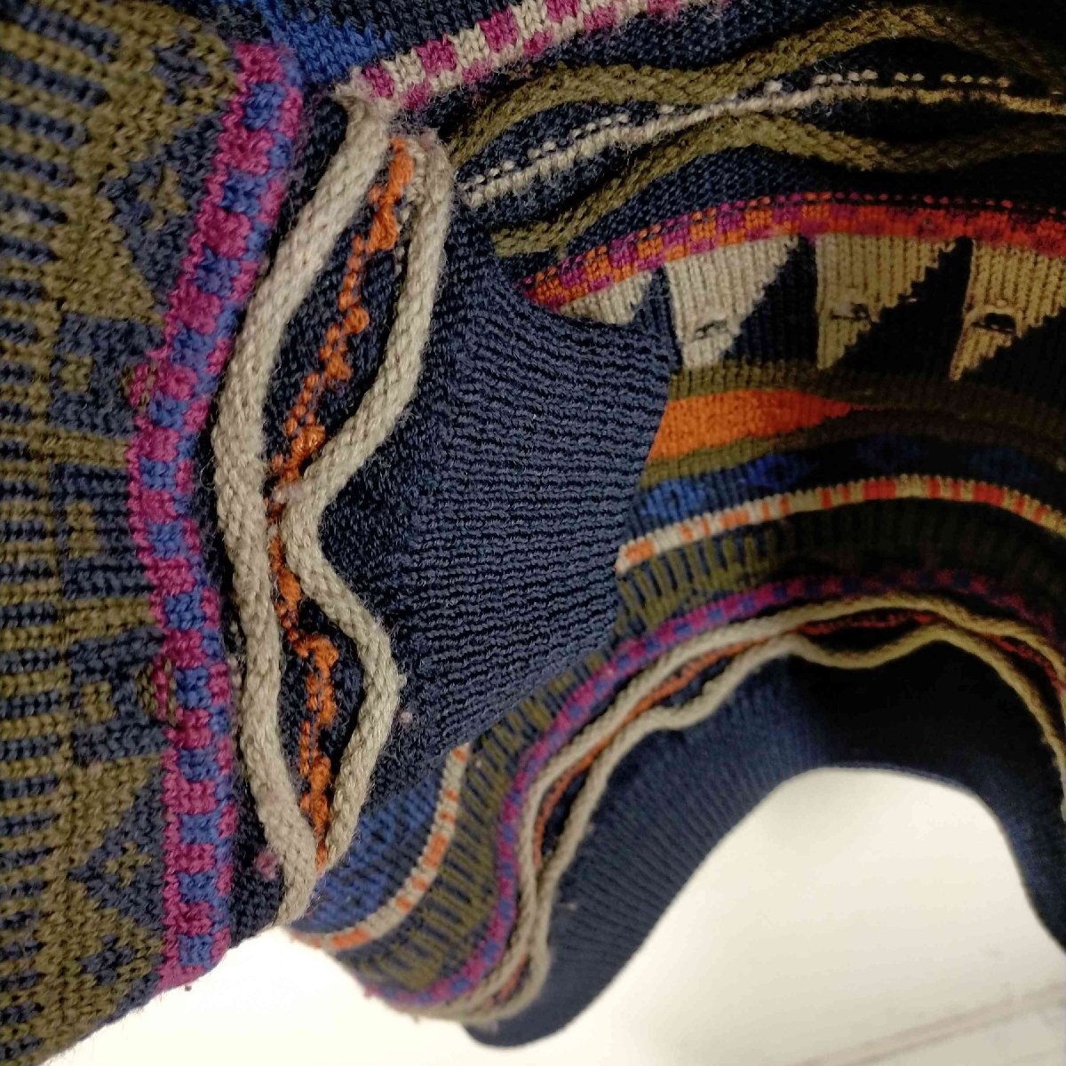 USED古着(ユーズドフルギ) kiwi knits 90s 3D クルーネックニット メンズ J 中古 古着 0305_画像4