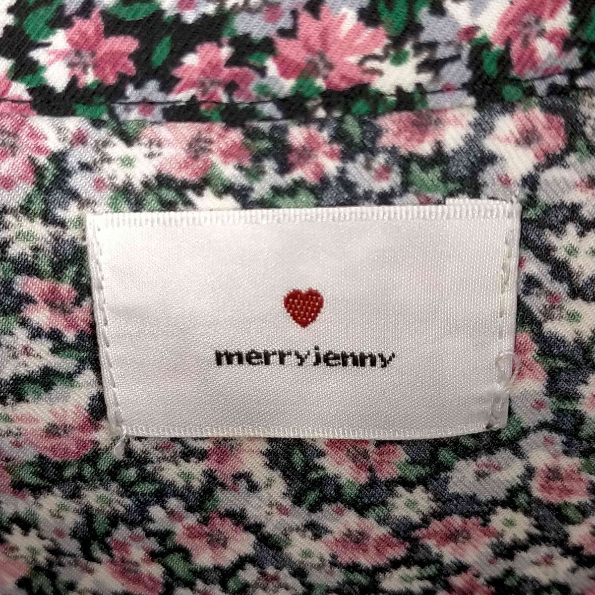 merry jenny(メリージェニー) チャイナボタン 花柄フレアワンピース レディース 表記無 中古 古着 0504_画像6