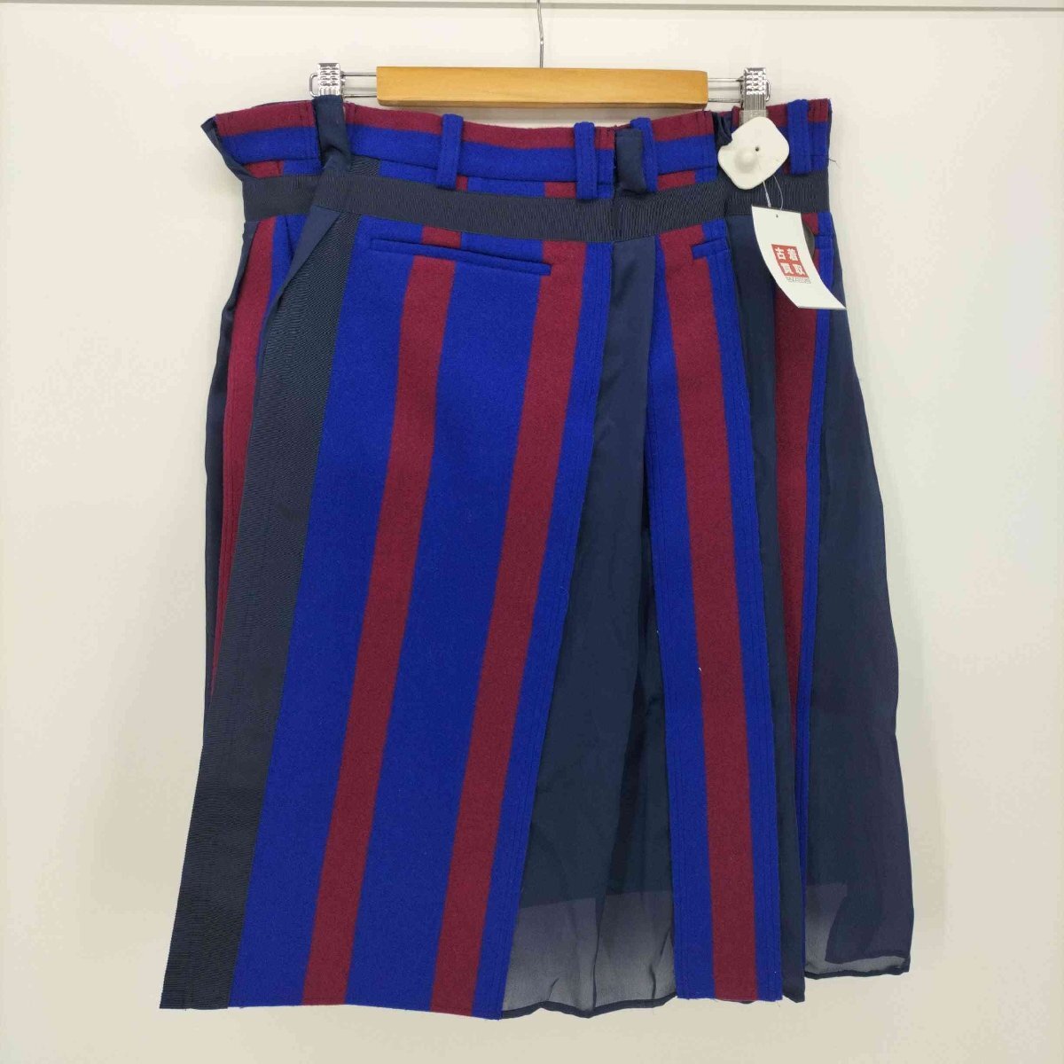 Sacai(サカイ) 18AW ストライプ シフォン切替 ラップ スカート レディース JPN：2 中古 古着 0514_画像2