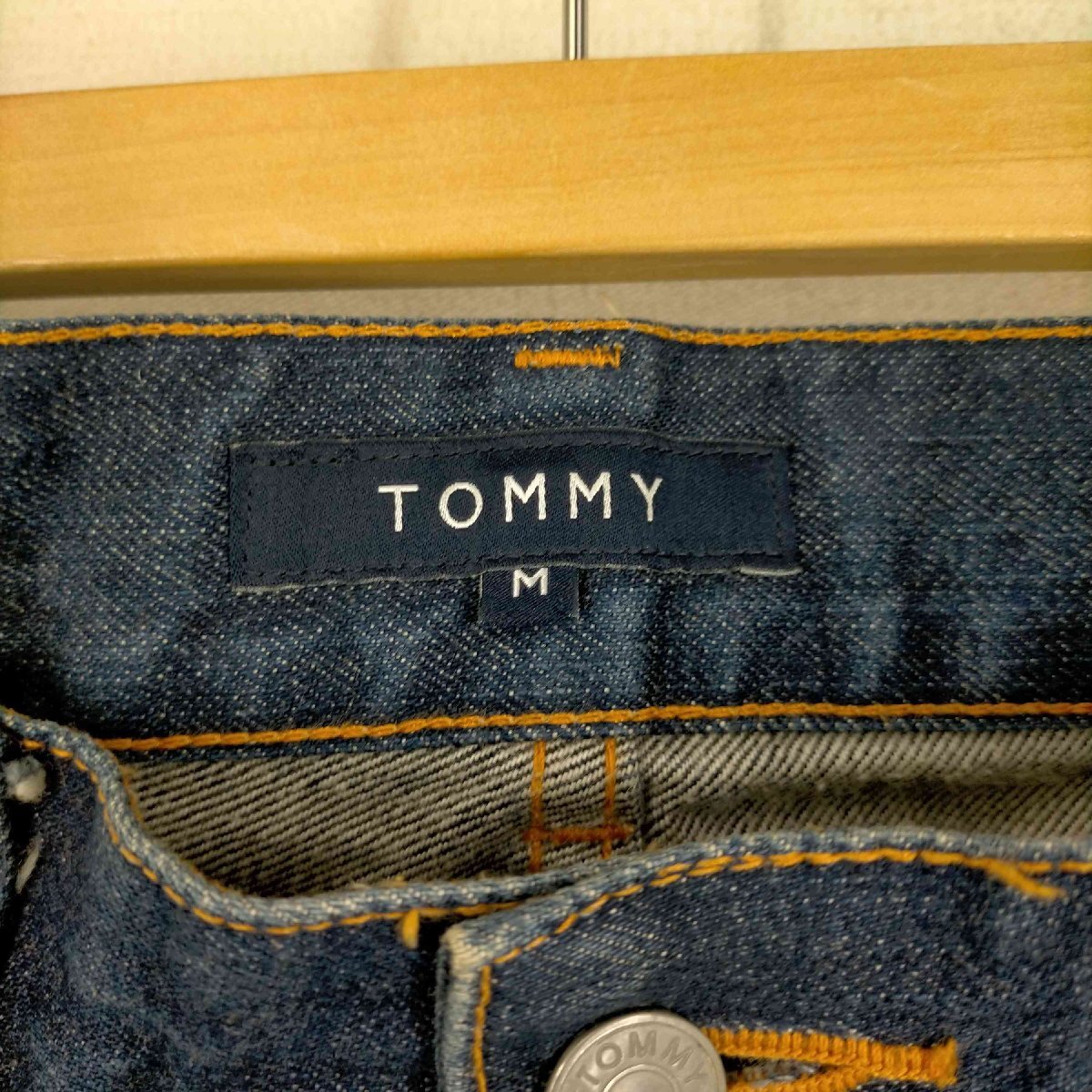 TOMMY(トミー) 裏地千鳥格子柄 バックポケットプリントデザインデニムパンツ メンズ JPN：M 中古 古着 1043_画像6