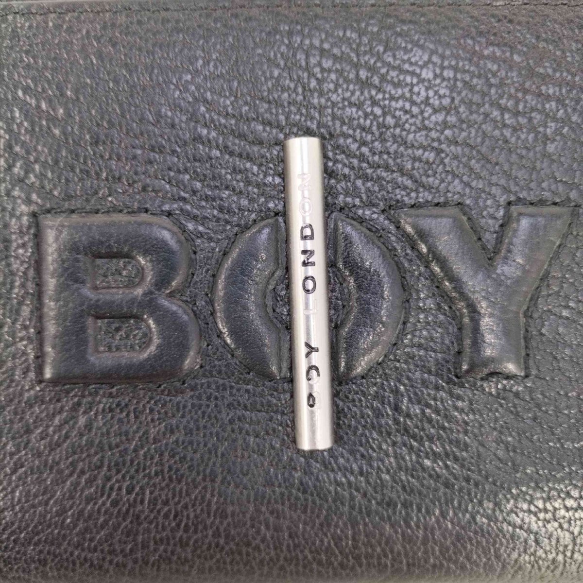 BOY LONDON(ボーイロンドン) ロゴ型押し ラウンドジップ 長財布 ロングウォレット メンズ 表記 中古 古着 0549_画像6