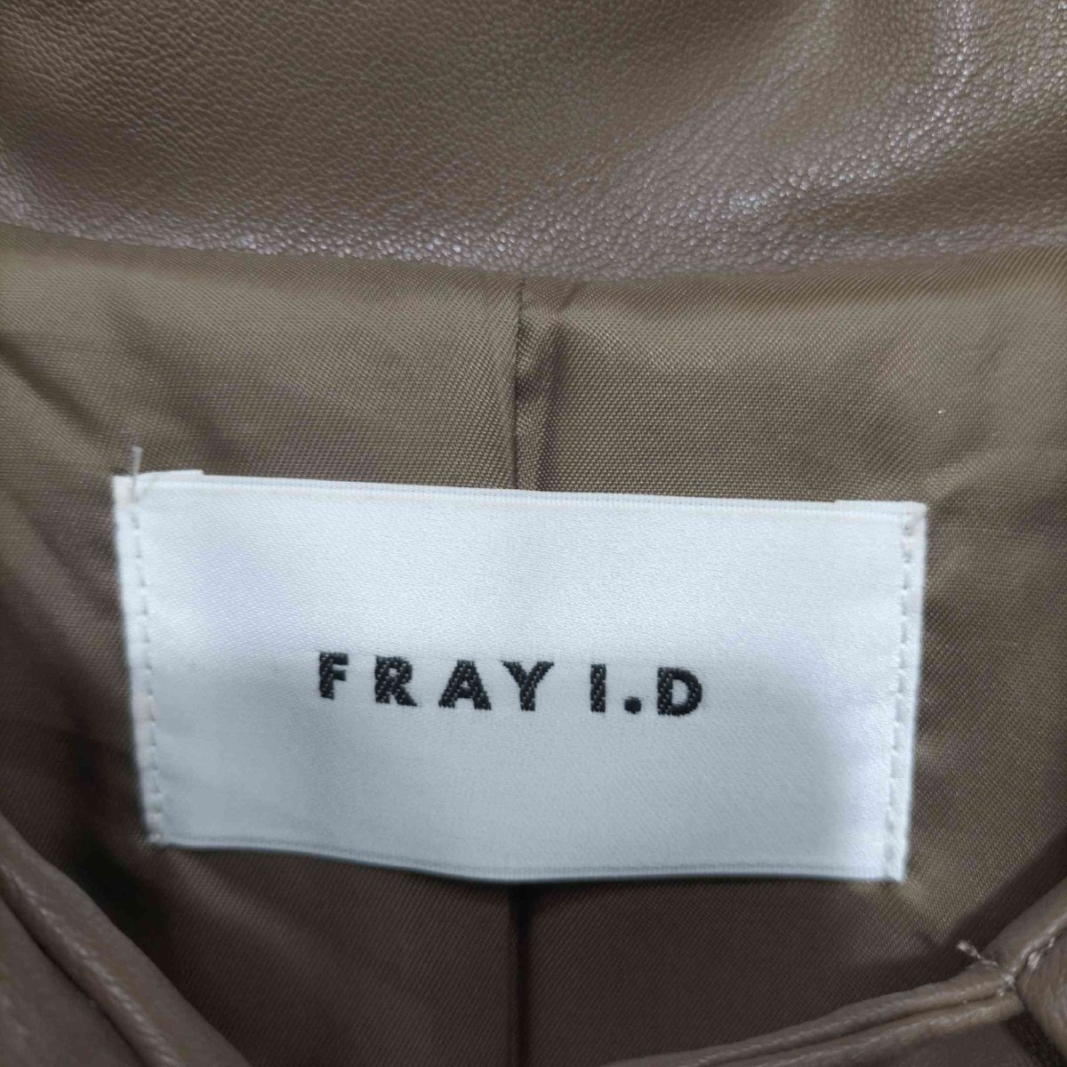 FRAY I.D(フレイアイディー) 2020AW タックレザージャケット レディース JPN：1 中古 古着 0725_画像6