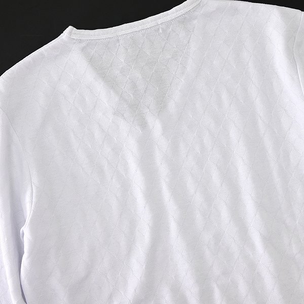 新品 ニコル シャドー アーガイル Vネック 長袖 カットソー 46(M) 白 【I47074】 春夏 メンズ NICOLE Selection ロンT Tシャツ サマーの画像3