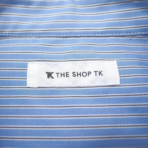 新品 タケオキクチ ストレッチ ストライプ シャツ XL ブルー 【I50829】 THE SHOP TK オールシーズン メンズ コットン カジュアルの画像9