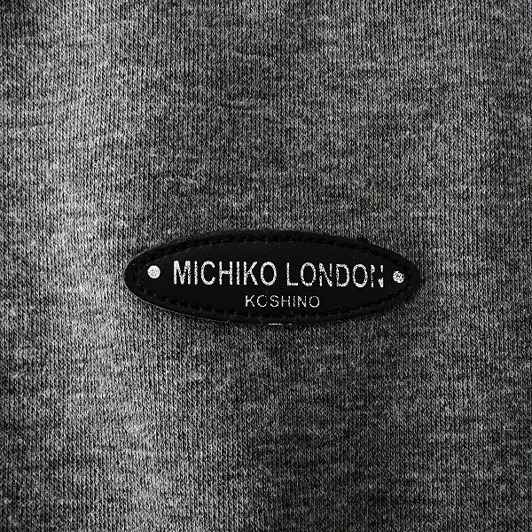  новый товар Michiko London весна осень тренировочный Zip футболка M. пепел [ML9W-R352_DGA] MICHIKO LONDON KOSHINO мужской Logo нашивка 