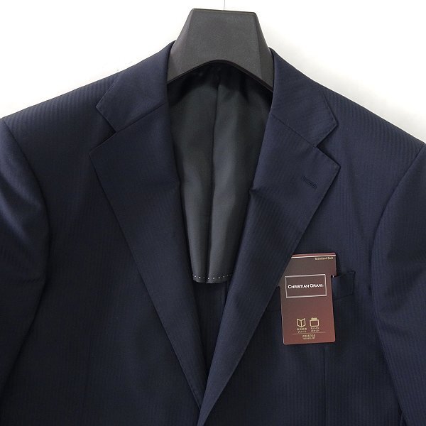  new goods Christian Ora -ni wool . tropical stripe suit AB10( wide width 5L) dark blue [J56754] CHRISTIAN ORANI men's spring summer summer 