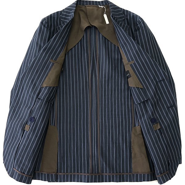  new goods doll Homme . sudden men's flax ... cloth stripe suit AB5( wide width M) navy blue blue [J48425] spring summer D\'or Hommelinen cotton summer 