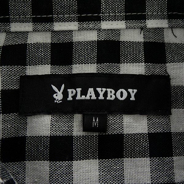 新品 プレイボーイ 24年春夏 クレイジーパターン シャツ LL 黒 【1025_99】 PLAYBOY メンズ 長袖 ボタンダウン コットン レーヨン バニー_画像10